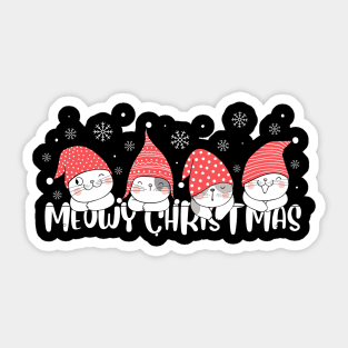 Cute Meowy Christmas Cats Sticker